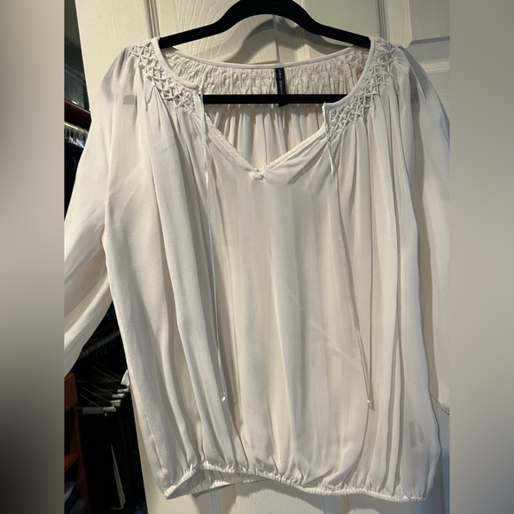 Kas Design sheer smocking peasant blouse - Picture 1 of 8